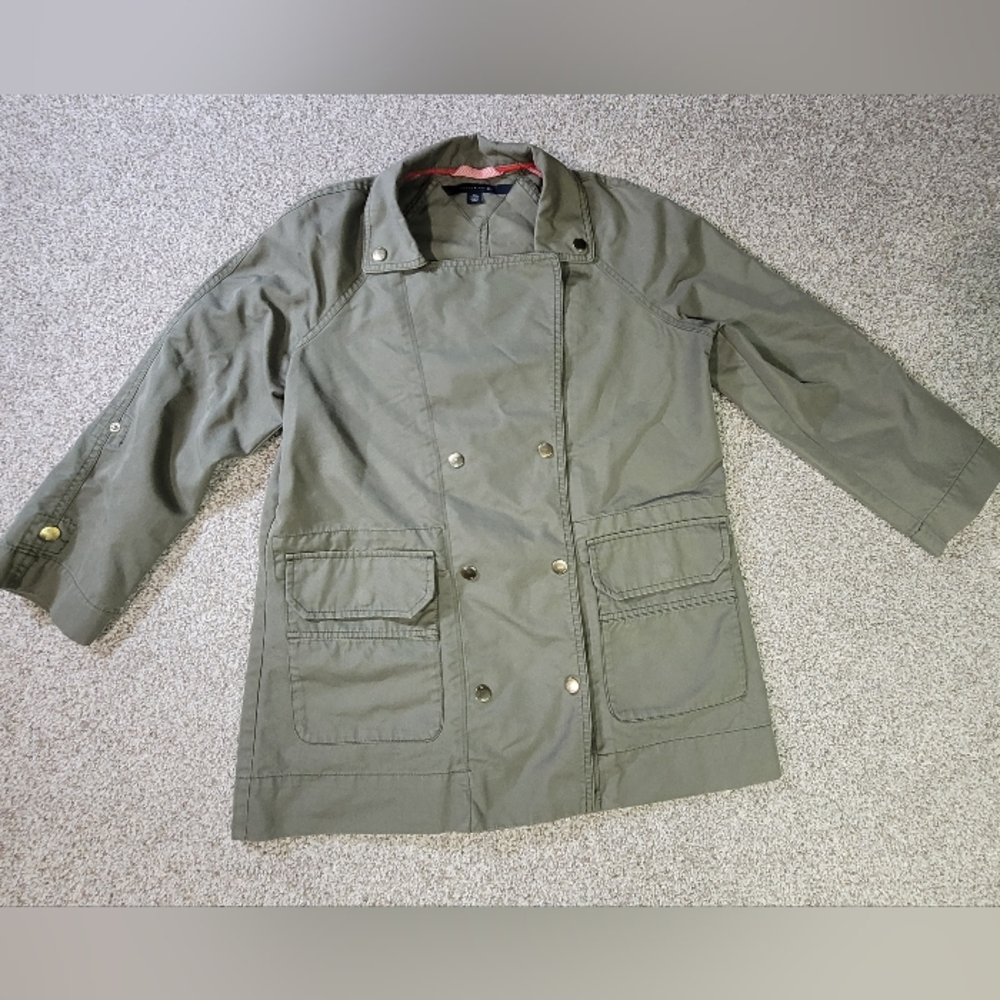 Tommy Hilfiger Womens XS Military Style‎ Olive Green Lightweight Utility